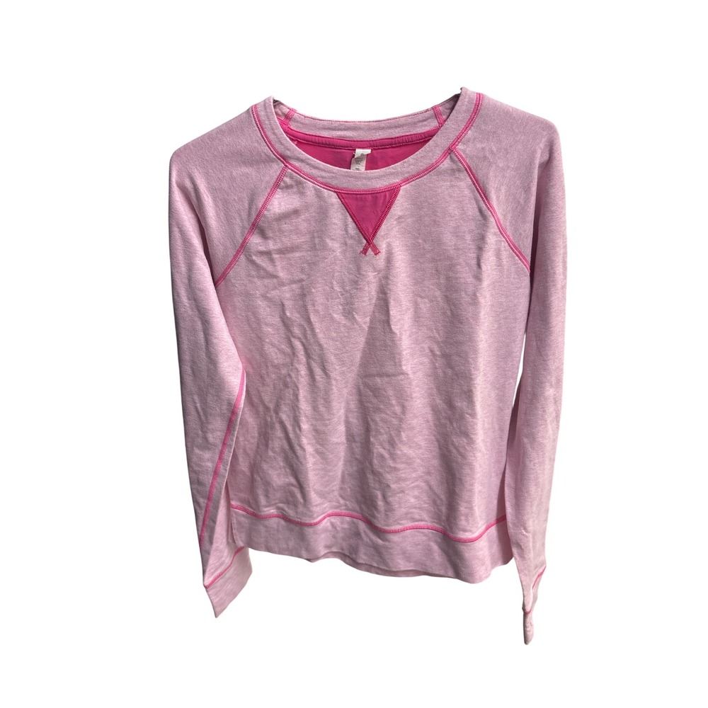 Vintage Lululemon Pink Heathered Contrast Back Long Sleeve Pullover Top Size 8